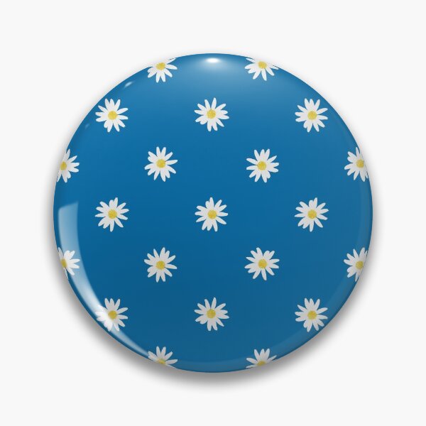 Aperçu de l'œuvre Motif de fleur de points de marguerite d'aquarelle | Aquarelle Marguerites Bleu Blanc Jaune Floral créée et vendue par KearonAlexandra.