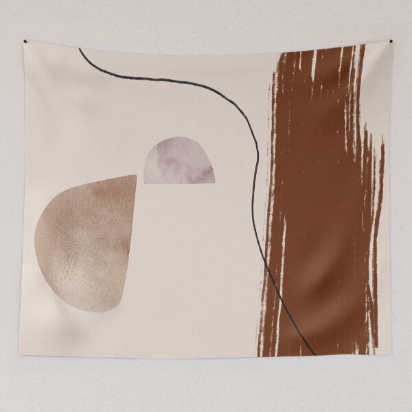Item preview, Abstract collage. Warm tones with large brush stroke and watercolor textured patches. designed and sold by PandaAvenue.