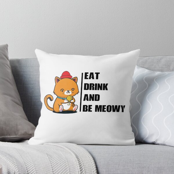 Item preview, Eat Drink and Be Meowy, idea de regalo, camiseta divertida designed and sold by MedBoularouah.