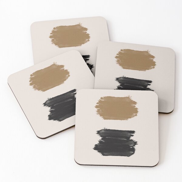 Item preview, Brown and black abstract brushstrokes on a beige background. designed and sold by PandaAvenue.