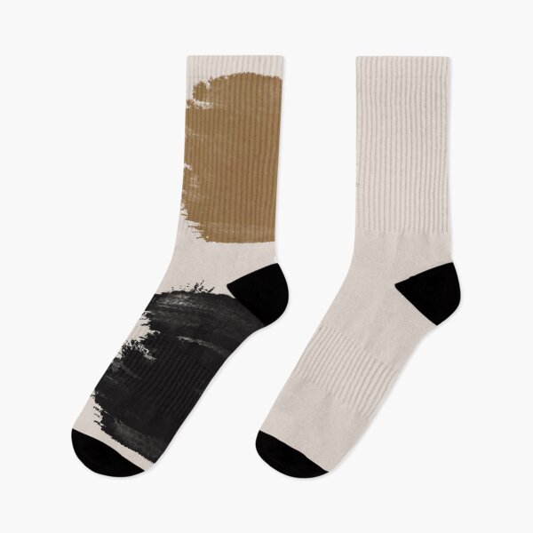 Item preview, Brown and black abstract brushstrokes on a beige background. designed and sold by PandaAvenue.