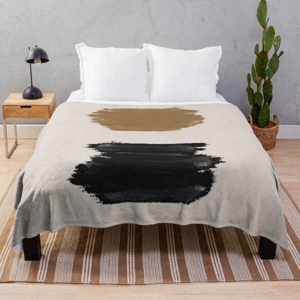 Item preview, Brown and black abstract brushstrokes on a beige background. designed and sold by PandaAvenue.