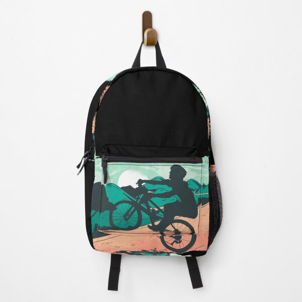 Aperçu de l'œuvre Vélo de montagne roule sur une montagne escarpée dans un wheelie créée et vendue par Denis Rösler.