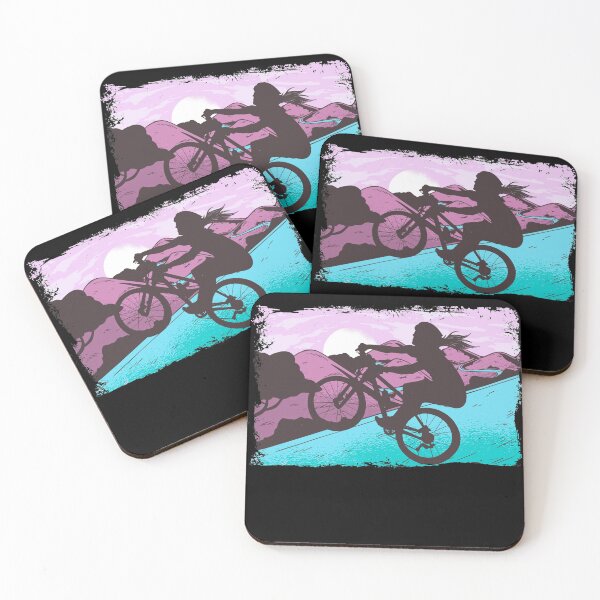 Item preview, Mountain biker rolls down a steep mountain in a wheelie designed and sold by Denis Rösler.