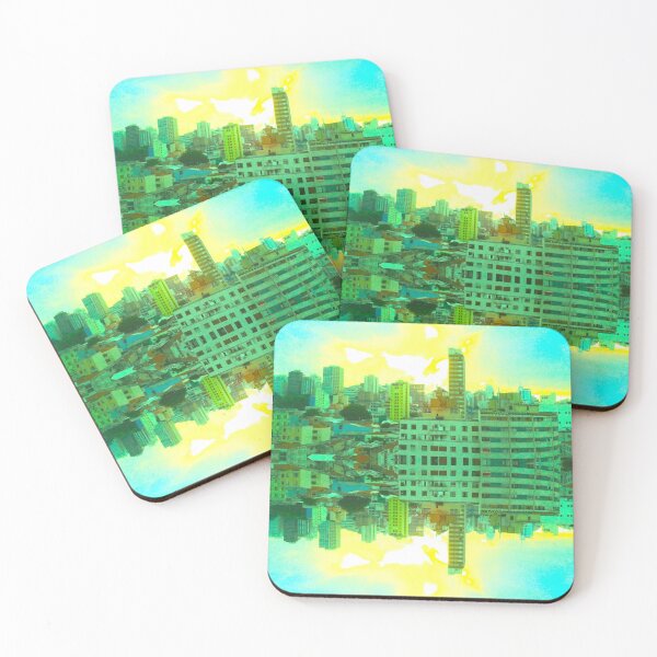 Item preview, Blue and yellow city sunset designed and sold by batisfera.