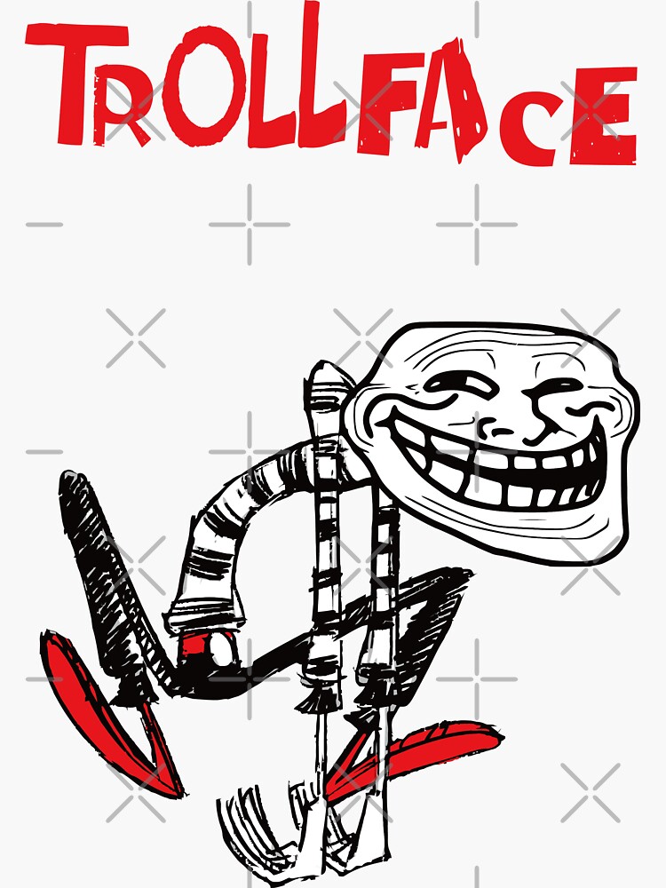 Trollface Just Trolling Sticker By Baozou Redbubble 