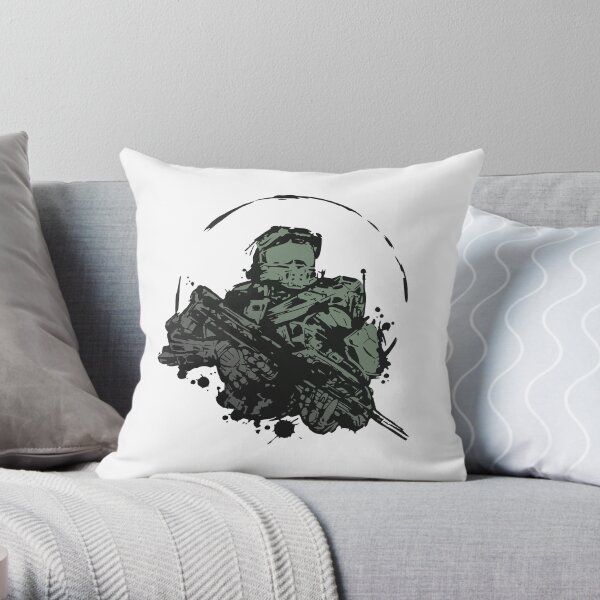 Master Chief Splash Fan Art Throw Pillow