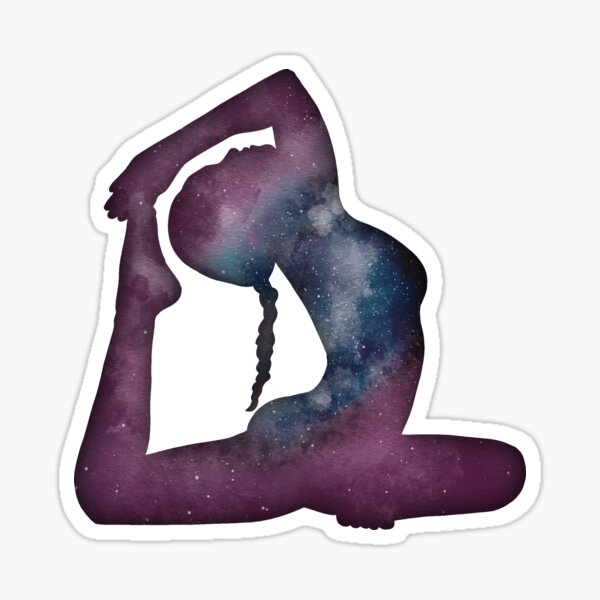 Galaxy Girl Yoga King Pigeon Pose Sticker