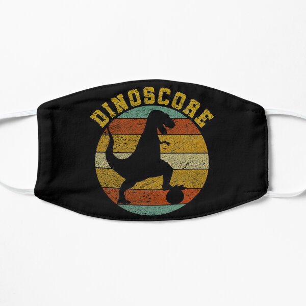 funny dinosaur playing soccer dino-score Flat Mask