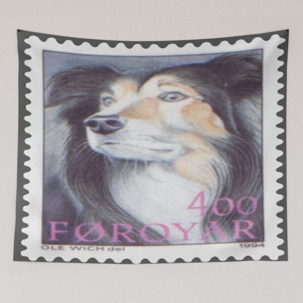 Item preview, Faroe Island sheepdog stamp designed and sold by ZoologyKat.