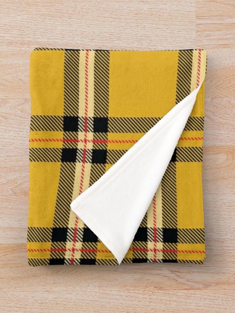 Yellow Tartan Throw Blanket