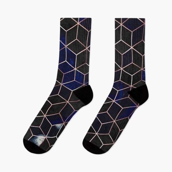 Item preview, Indigo Hexagons Geometric Pattern designed and sold by cadinera.