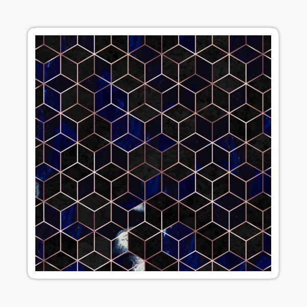 Item preview, Indigo Hexagons Geometric Pattern designed and sold by cadinera.