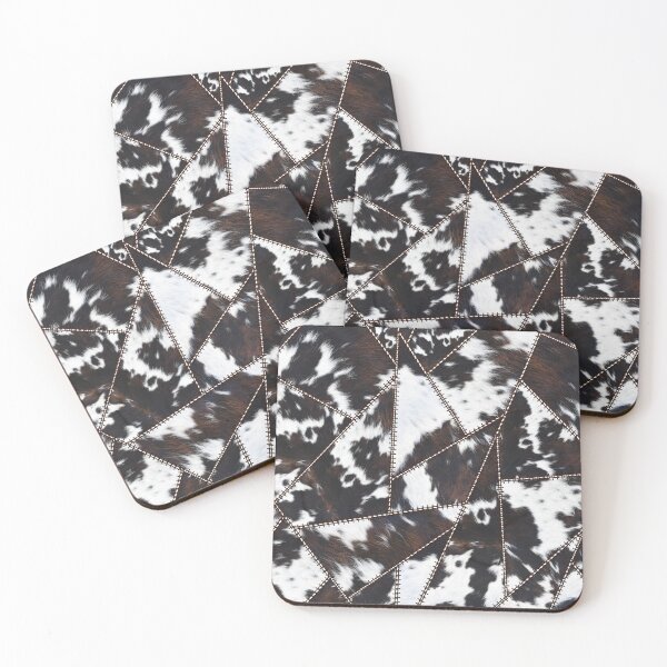 Item preview, Illustration Pattern of Cowhide Patchwork (not real, faux, smooth print) designed and sold by cadinera.