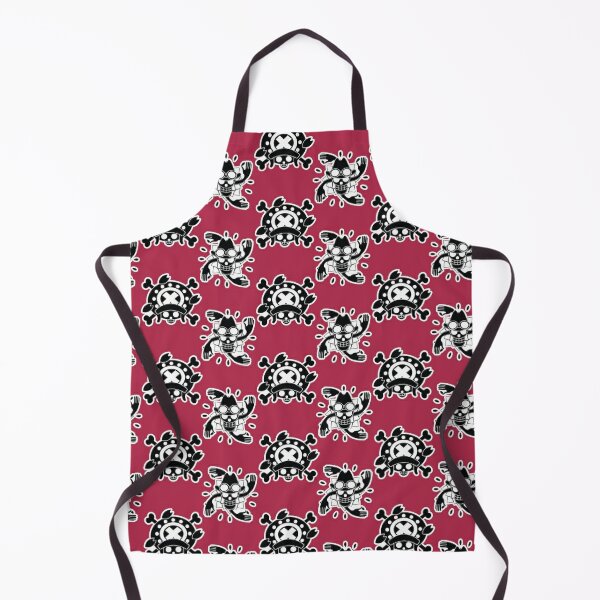 Buccaneer Red Grilling Kitchen Apron Cook Chef Punk pirate skull sword death