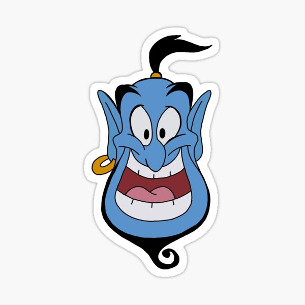 cartoon genie aladdin waving on white background Stock Vector