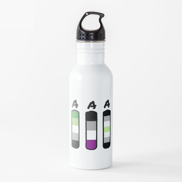 AAA aromantic asexual agender batteries Water Bottle