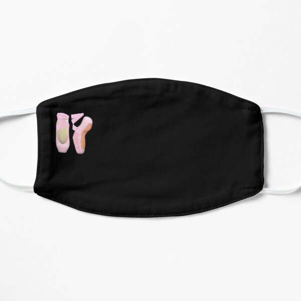 Small Ballerina Pointe Shoes (Black Background) Flat Mask