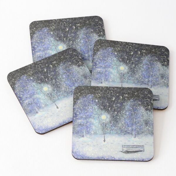 Item preview, Snowy park at night designed and sold by Evone.