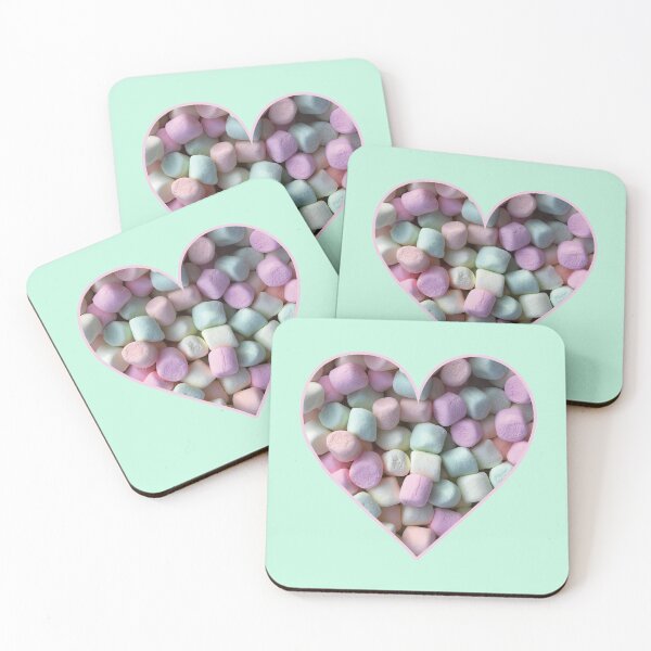 Item preview, Pastel Marshmallow Heart on Mint designed and sold by BelindaFuller.