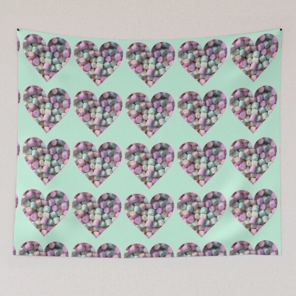 Item preview, Pastel Marshmallow Heart on Mint designed and sold by BelindaFuller.