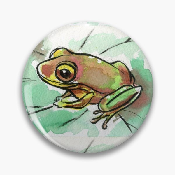 Item preview, Grenouille - Original frog watercolor painting designed and sold by Rebecca Rees.