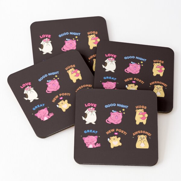 Item preview, Cute Brown Bear and Pink Cat  designed and sold by MariesDesigns11.
