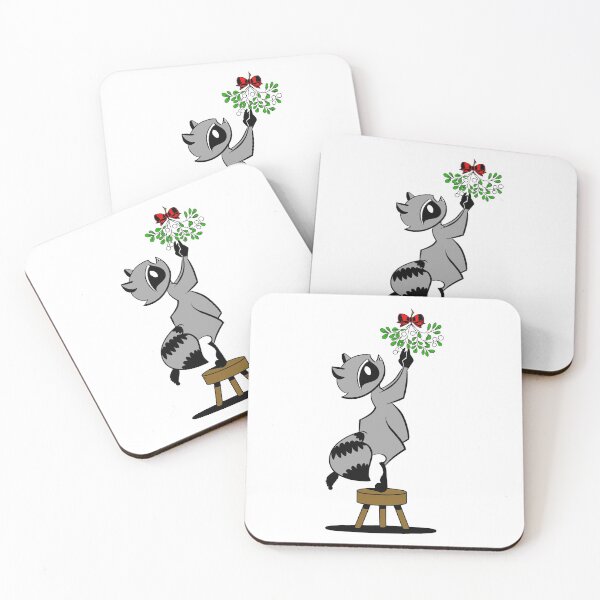 Item preview, Raccoon Hanging Mistletoe designed and sold by Futuranaut.