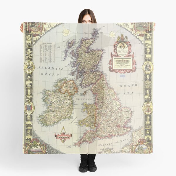Item preview, Vintage British Isles Map | Vintage England Map | Vintage Scotland Map | Vintage Ireland Map | Vintage Wales Map designed and sold by benayache.