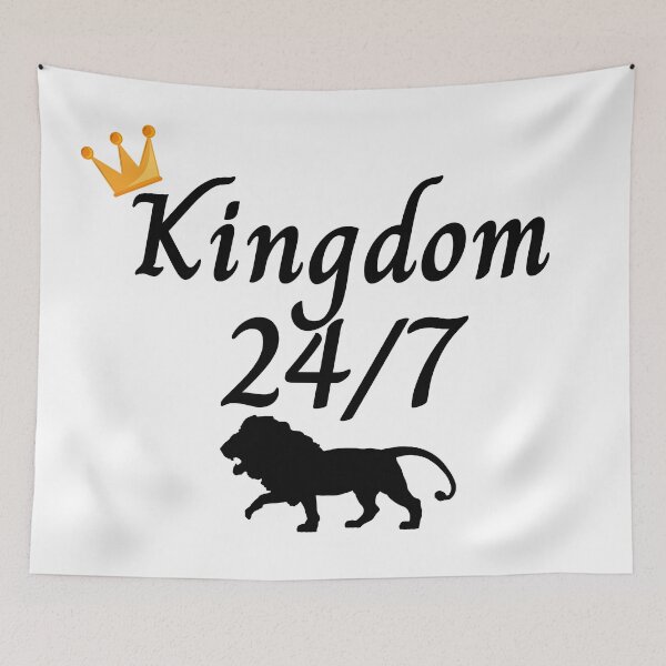 Item preview, Kingdom 24/7 with Lion ( black words) designed and sold by DaughterofYah.