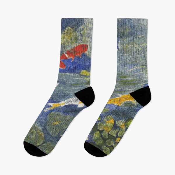 Item preview, Colorful Koi Fish Watercolor Batik  designed and sold by The Elderberry Blossom.
