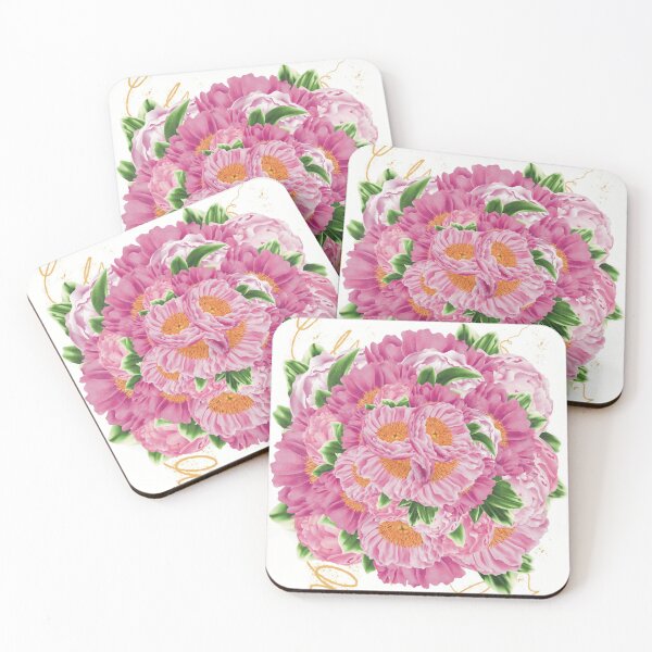Item preview, Happy Birthday greetings with a bouquet of peonies designed and sold by marina63.