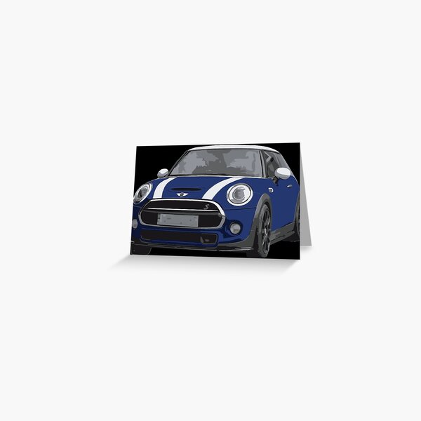 Mini Cooper S Three-Quarters View in Starlight Blue Greeting Card