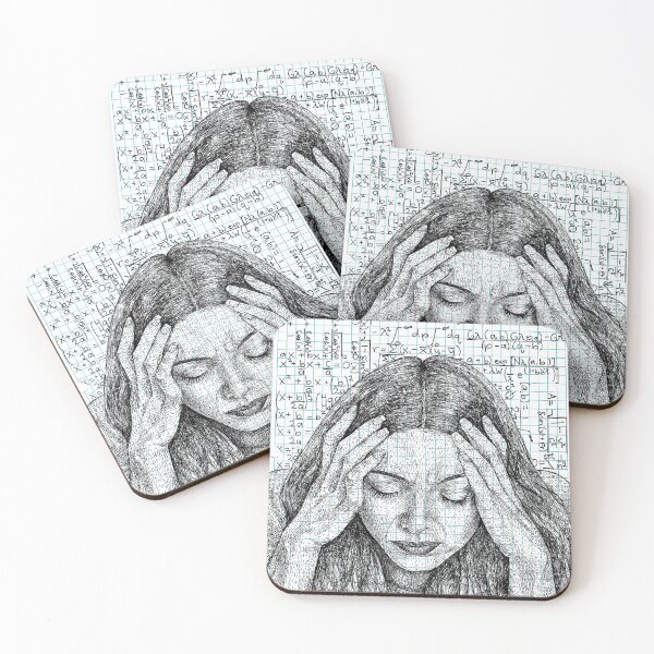 Item preview, Too Many (Math) Problems - Pen and Ink Drawing designed and sold by Alexia Faye.