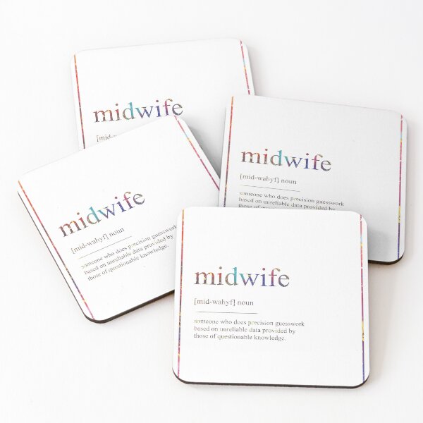 Item preview, MIDWIFE 404 Watercolor Map Yoga Quote Definition D designed and sold by vividpixelusa.