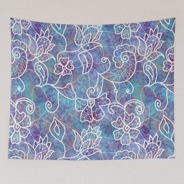 Item preview, Grafitti lace with a pretty blue and purple background white lace designed and sold by Dance Vibes: Blingit Studios.
