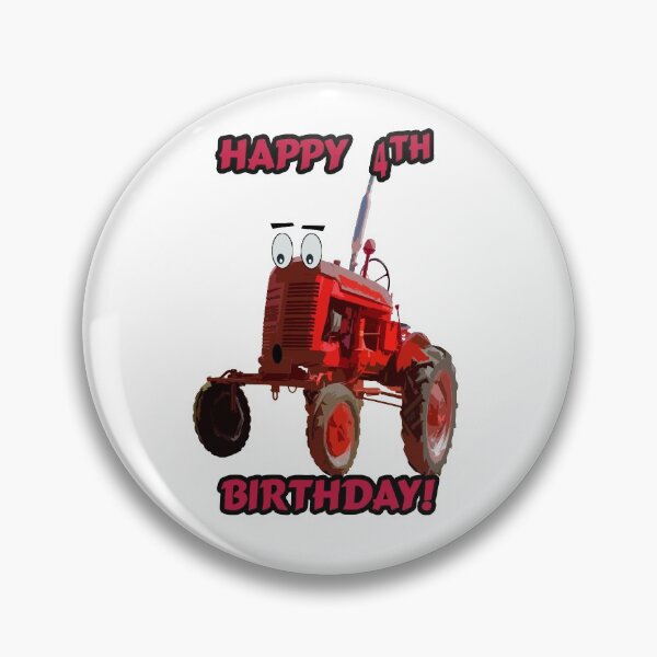 Item preview, Happy 4th Birthday Tractor design designed and sold by SEADOGPRINTS.