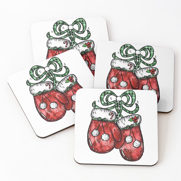 Item preview, Christmas Red Velvet Gloves Plaid Ribbon Santa designed and sold by Jolly-Yosei.