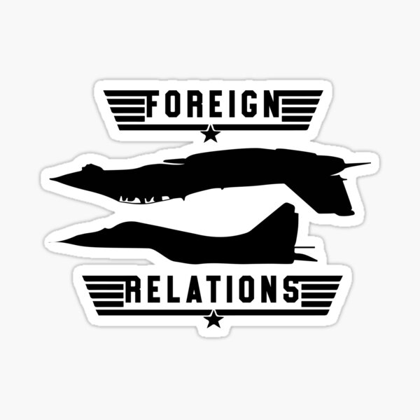 Logotipo de Top Gun- Relaciones Exteriores Pegatina