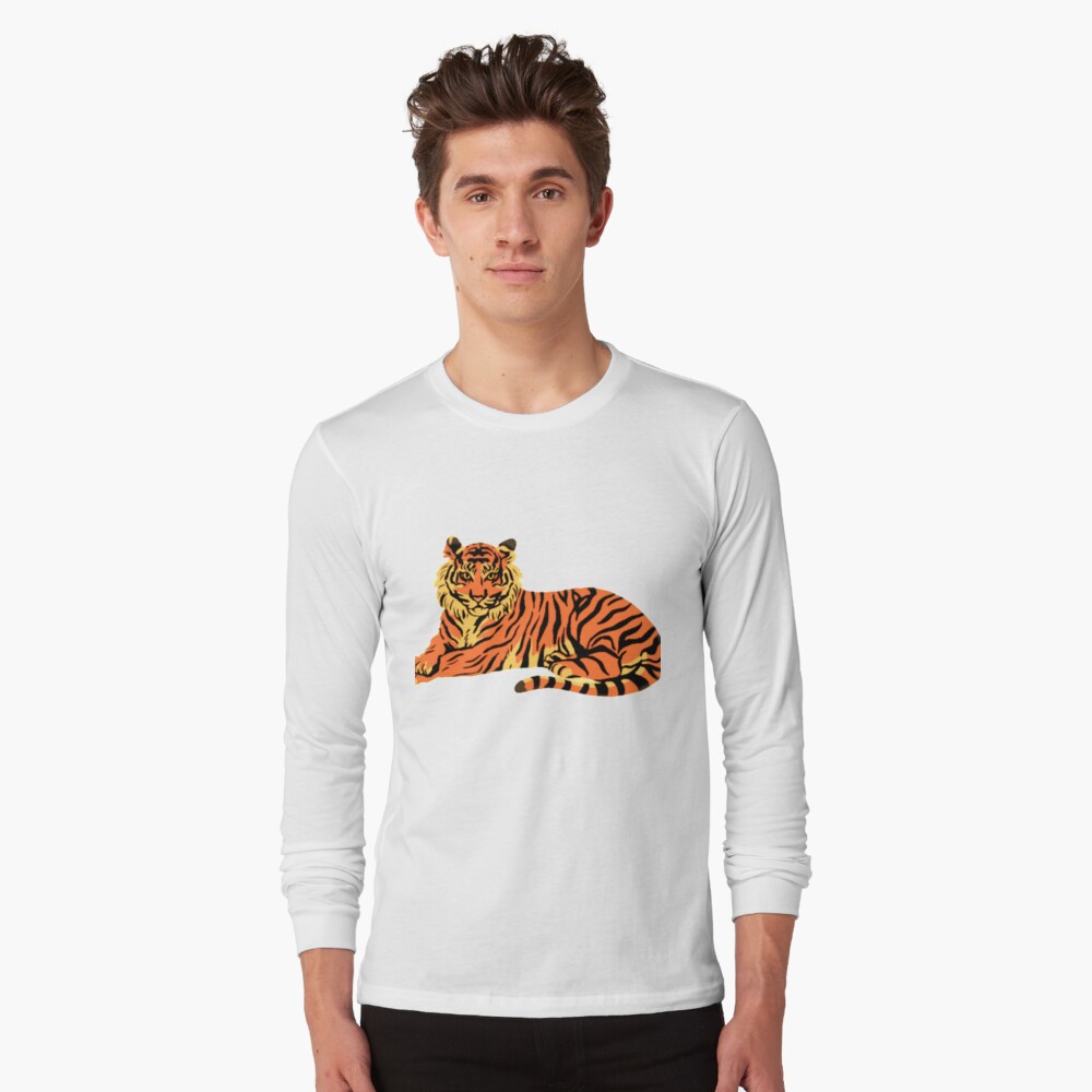 Sitting Tiger Active T-Shirt for Sale by chaze-cha