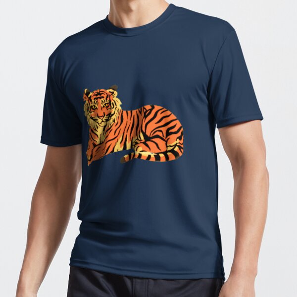 Sitting Tiger Active T-Shirt for Sale by chaze-cha