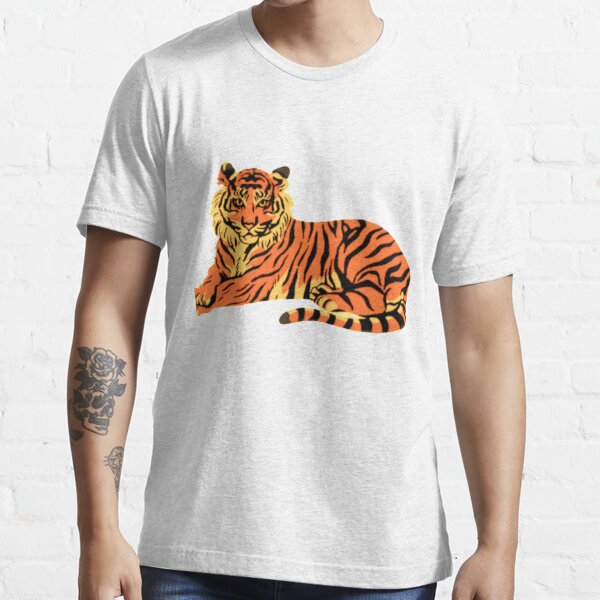 Sitting Tiger Active T-Shirt for Sale by chaze-cha