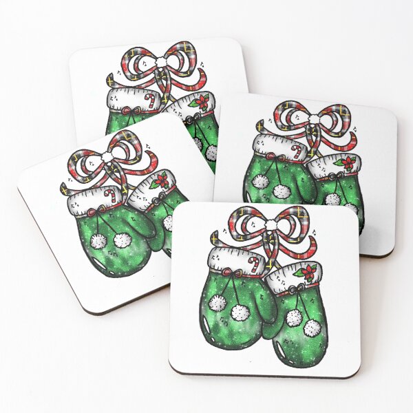 Item preview, Christmas Green Velvet Gloves Plaid Ribbon Santa designed and sold by Jolly-Yosei.