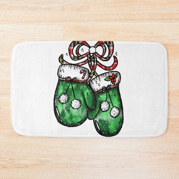 Item preview, Christmas Green Velvet Gloves Plaid Ribbon Santa designed and sold by Jolly-Yosei.
