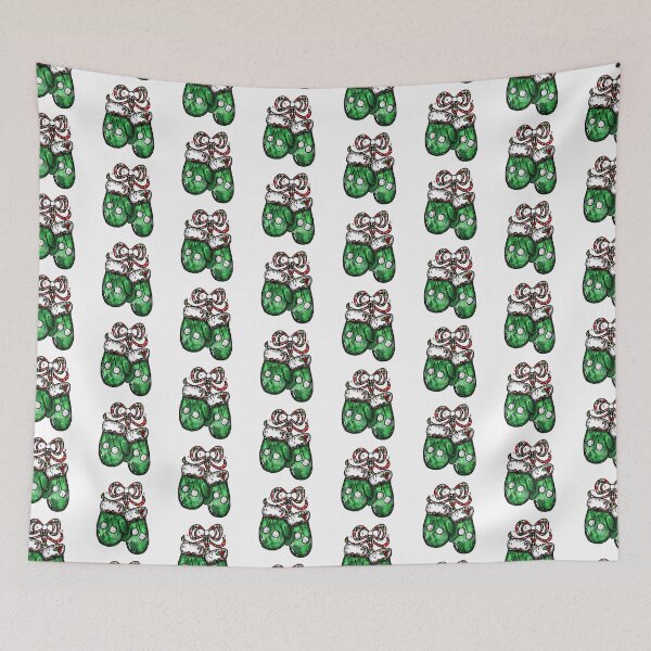 Item preview, Christmas Green Velvet Gloves Plaid Ribbon Santa designed and sold by Jolly-Yosei.