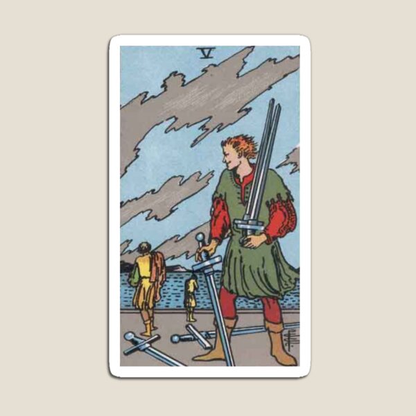 Artikelvorschau, Reiter-Waite-Tarot, fünf Schwerter entworfen und verkauft von kushynight.