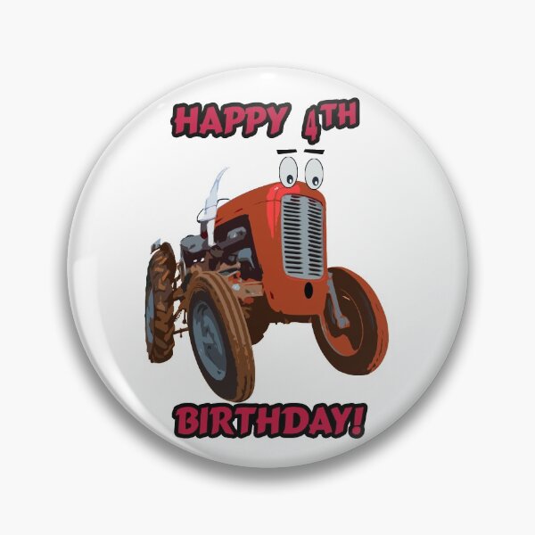 Item preview, Happy 4th Birthday Tractor design designed and sold by SEADOGPRINTS.