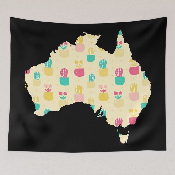 Item preview, Australia Cactus Flowers Map designed and sold by yacine12353.