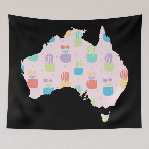 Item preview, Australia Cactus Flowers Map designed and sold by yacine12353.