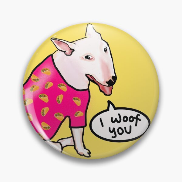 Item preview, White Bull Terrier in Taco Shirt designed and sold by BRobinson.